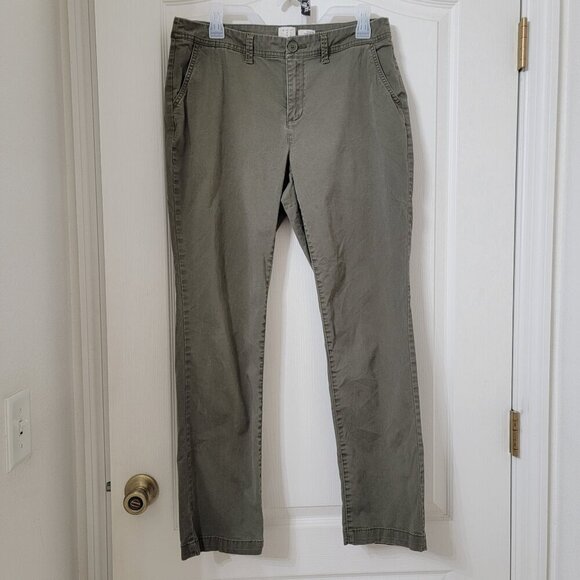 a new day Size 10 Washed Olive Green / Khaki Green Stretch Chino Pants - Picture 2 of 13